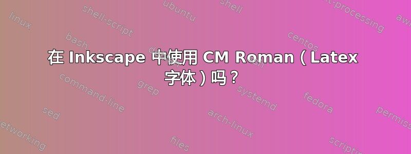 在 Inkscape 中使用 CM Roman（Latex 字体）吗？