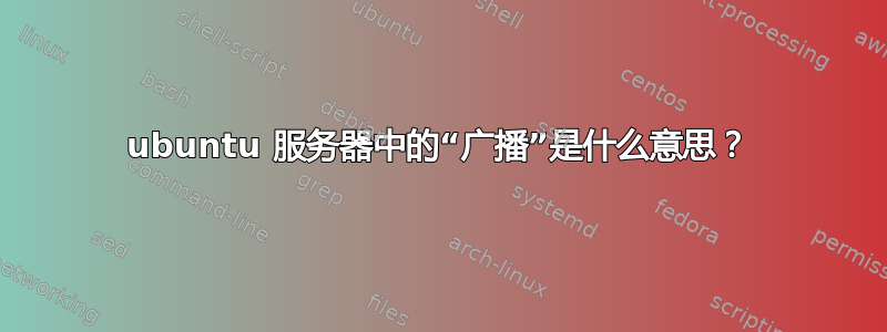 ubuntu 服务器中的“广播”是什么意思？