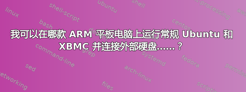 我可以在哪款 ARM 平板电脑上运行常规 Ubuntu 和 XBMC 并连接外部硬盘……？