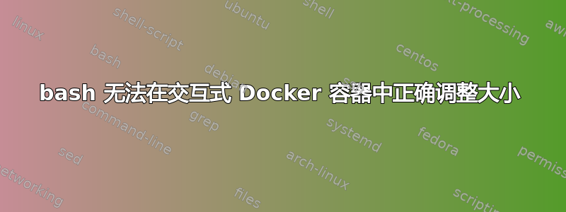 bash 无法在交互式 Docker 容器中正确调整大小