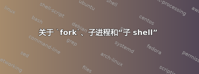 关于 `fork`、子进程和“子 shell”