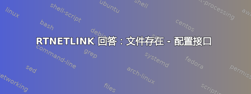 RTNETLINK 回答：文件存在 - 配置接口