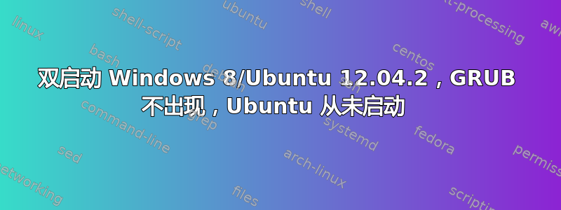 双启动 Windows 8/Ubuntu 12.04.2，GRUB 不出现，Ubuntu 从未启动 