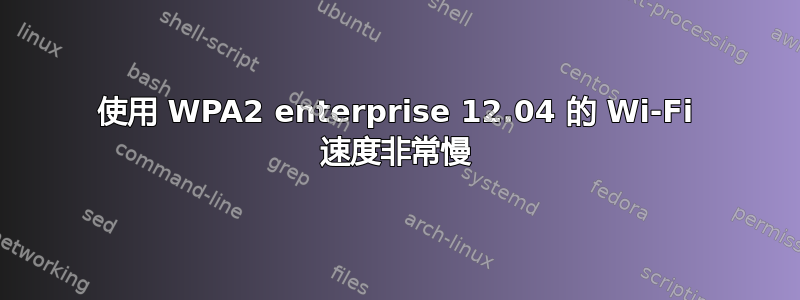 使用 WPA2 enterprise 12.04 的 Wi-Fi 速度非常慢