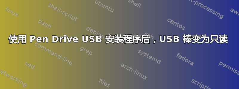 使用 Pen Drive USB 安装程序后，USB 棒变为只读