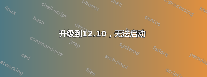 升级到12.10，无法启动