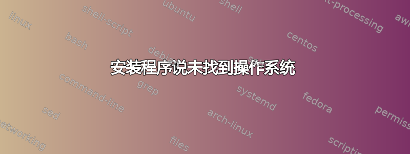 安装程序说未找到操作系统