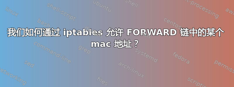 我们如何通过 iptables 允许 FORWARD 链中的某个 mac 地址？