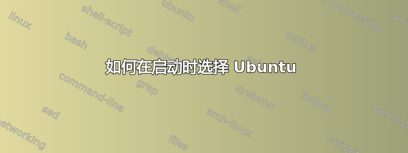 如何在启动时选择 Ubuntu