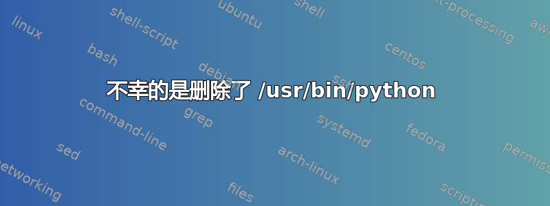 不幸的是删除了 /usr/bin/python