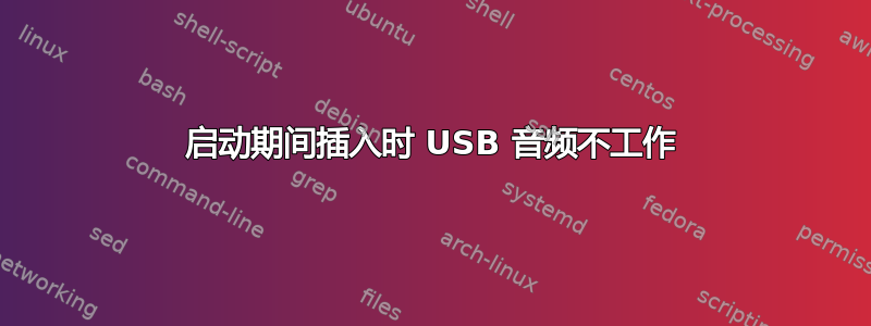 启动期间插入时 USB 音频不工作