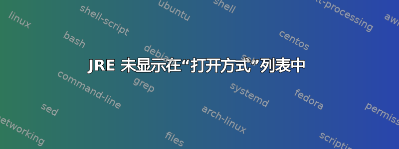 JRE 未显示在“打开方式”列表中