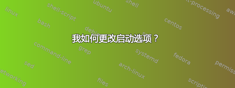 我如何更改启动选项？