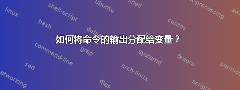 如何将命令的输出分配给变量？