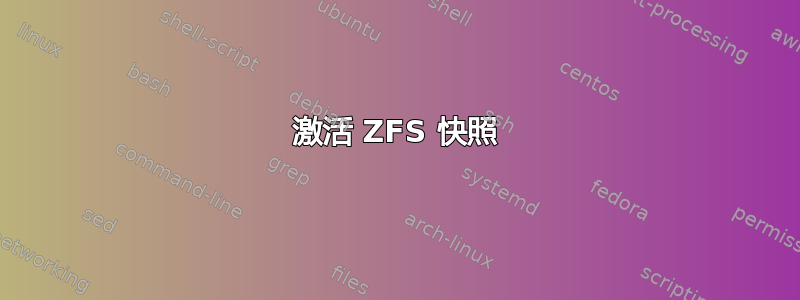 激活 ZFS 快照