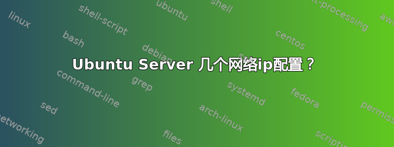 Ubuntu Server 几个网络ip配置？