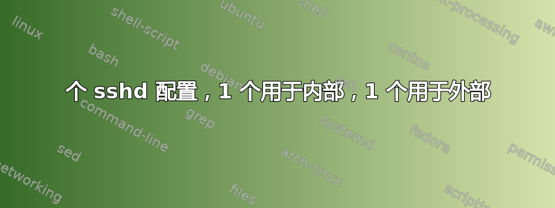 2 个 sshd 配置，1 个用于内部，1 个用于外部