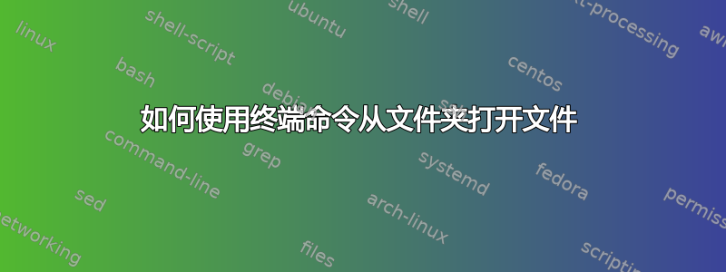 如何使用终端命令从文件夹打开文件