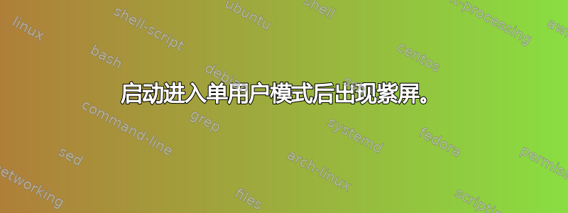 启动进入单用户模式后出现紫屏。