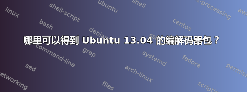 哪里可以得到 Ubuntu 13.04 的编解码器包？