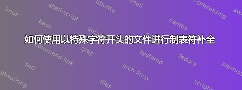 如何使用以特殊字符开头的文件进行制表符补全