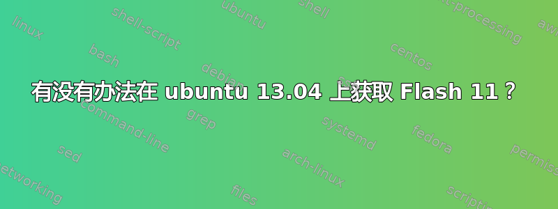 有没有办法在 ubuntu 13.04 上获取 Flash 11？