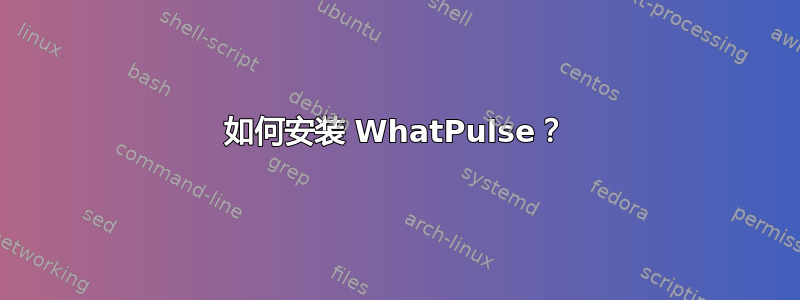 如何安装 WhatPulse？