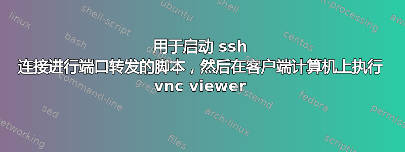 用于启动 ssh 连接进行端口转发的脚本，然后在客户端计算机上执行 vnc viewer