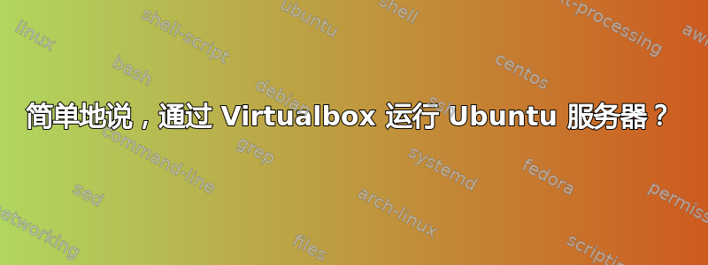 简单地说，通过 Virtualbox 运行 Ubuntu 服务器？