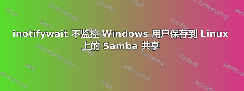 inotifywait 不监控 Windows 用户保存到 Linux 上的 Samba 共享