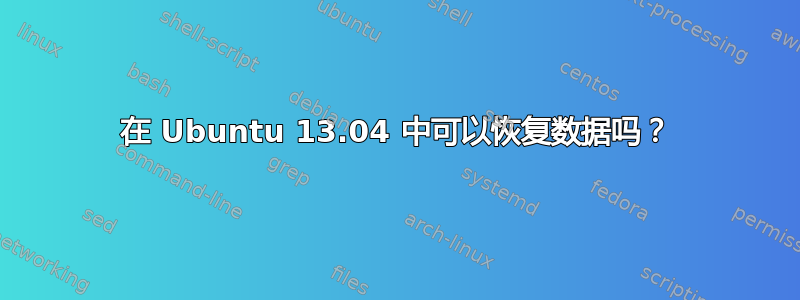 在 Ubuntu 13.04 中可以恢复数据吗？