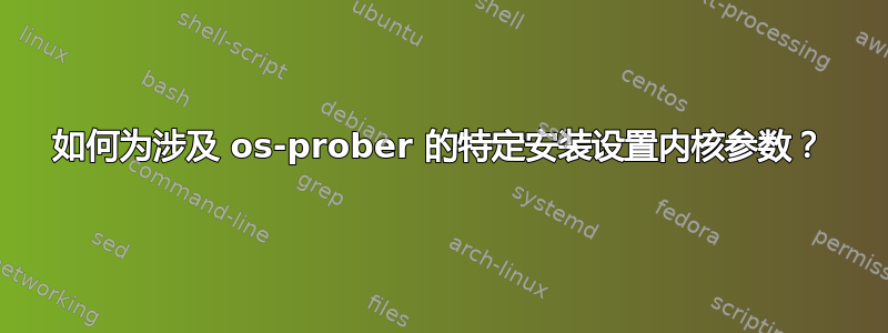 如何为涉及 os-prober 的特定安装设置内核参数？