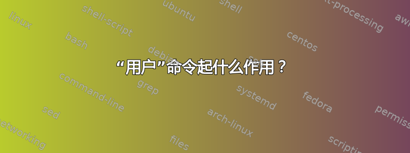 “用户”命令起什么作用？