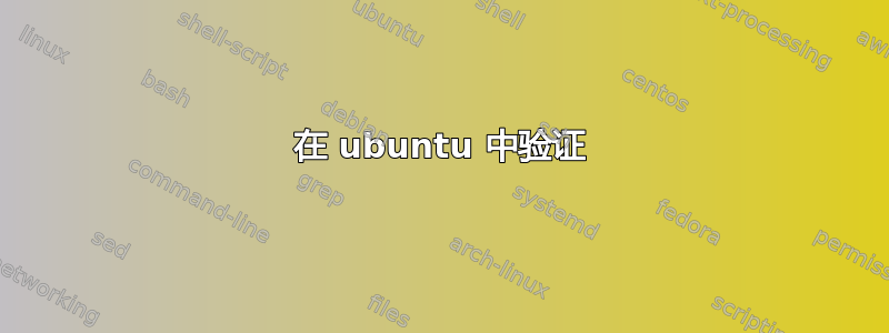 在 ubuntu 中验证