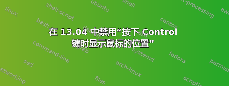 在 13.04 中禁用“按下 Control 键时显示鼠标的位置”