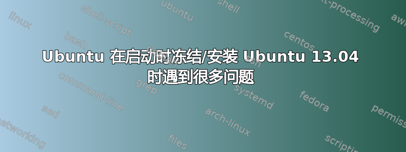 Ubuntu 在启动时冻结/安装 Ubuntu 13.04 时遇到很多问题