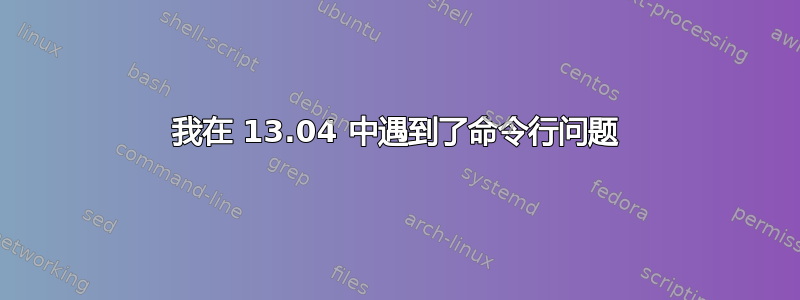 我在 13.04 中遇到了命令行问题