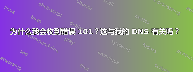 为什么我会收到错误 101？这与我的 DNS 有关吗？