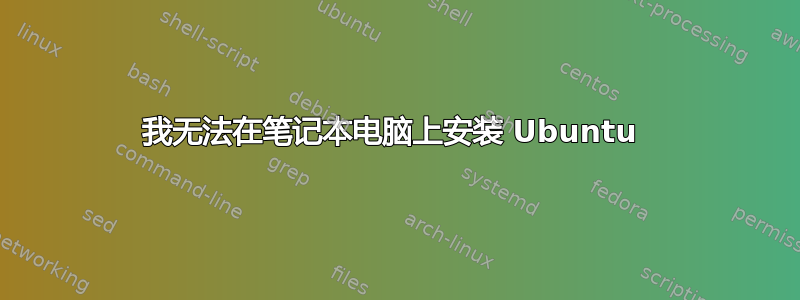 我无法在笔记本电脑上安装 Ubuntu 