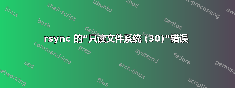 rsync 的“只读文件系统 (30)”错误