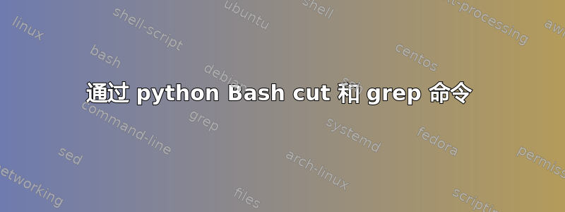 通过 python Bash cut 和 grep 命令