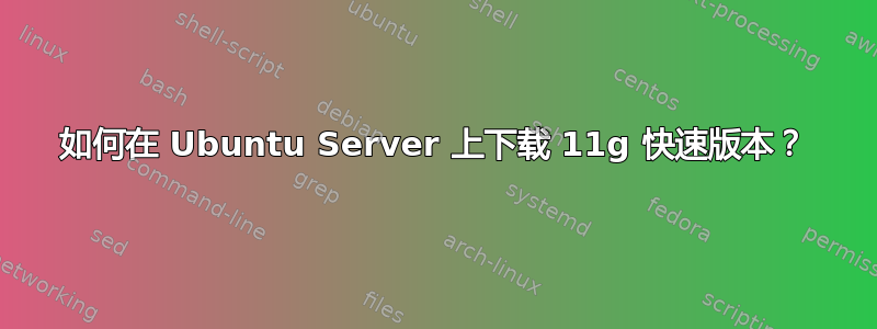 如何在 Ubuntu Server 上下载 11g 快速版本？