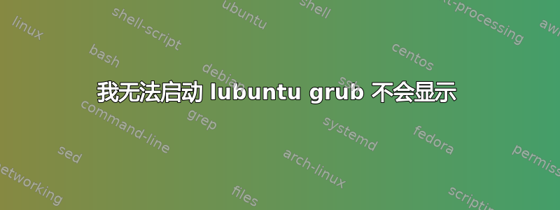 我无法启动 lubuntu grub 不会显示