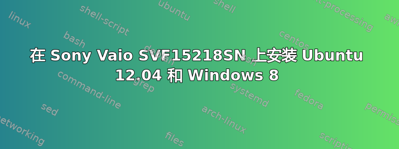 在 Sony Vaio SVF15218SN 上安装 Ubuntu 12.04 和 Windows 8