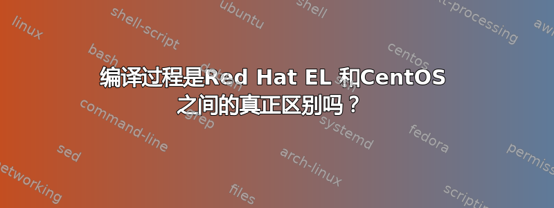 编译过程是Red Hat EL 和CentOS 之间的真正区别吗？ 