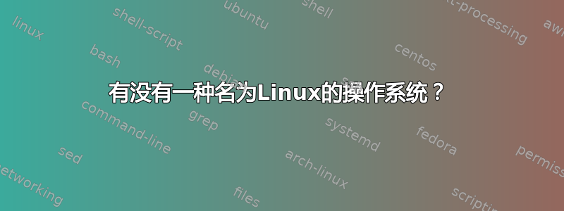 有没有一种名为Linux的操作系统？