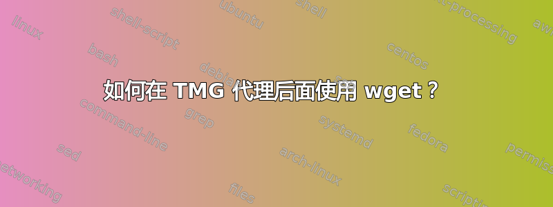 如何在 TMG 代理后面使用 wget？