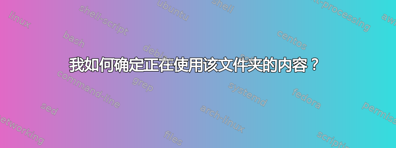 我如何确定正在使用该文件夹的内容？