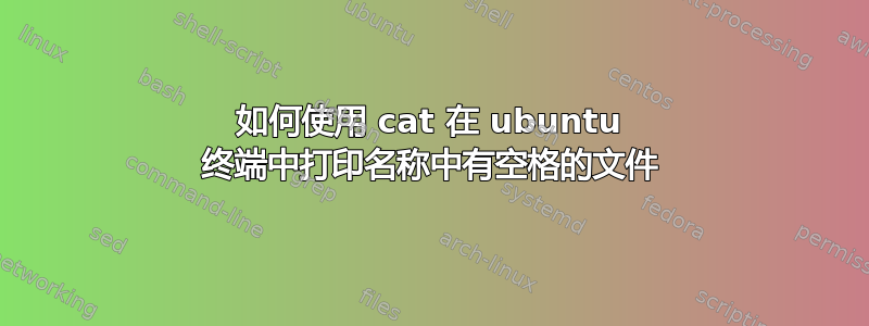 如何使用 cat 在 ubuntu 终端中打印名称中有空格的文件