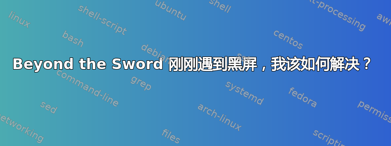 Beyond the Sword 刚刚遇到黑屏，我该如何解决？